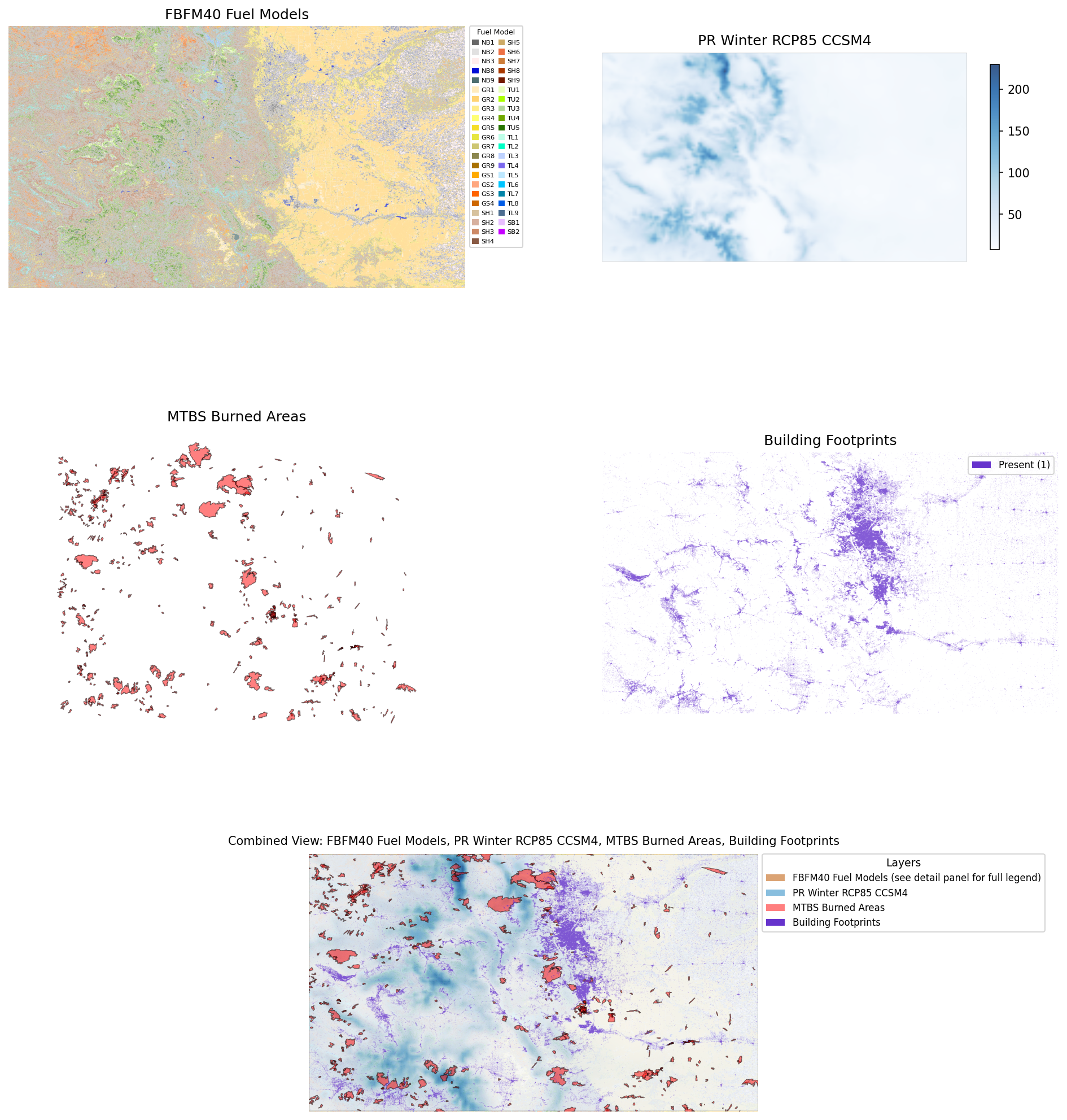 Harmonized visualization of Colorado fire risk datasets
