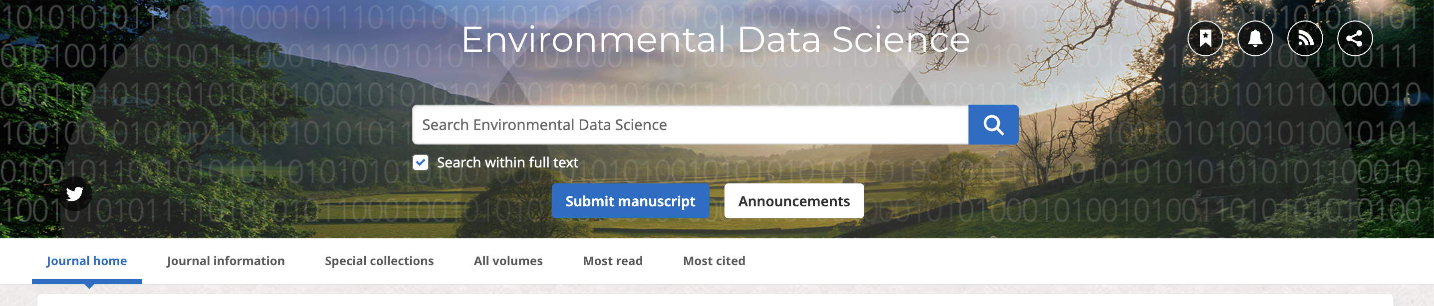 Environmental Data Science Journal Homepage