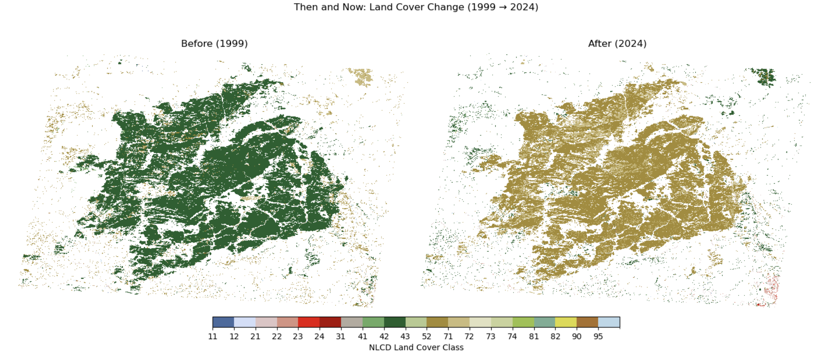 Hayman Fire, June 8, 2002 - land cover change